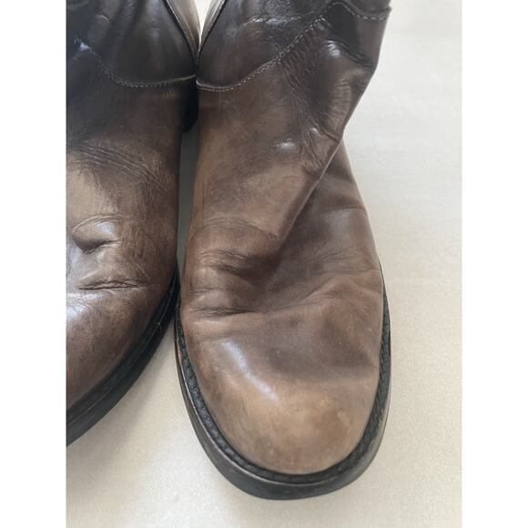 Charles David Boots Women Sz 38.5/8.5/9 Flat Knee High Leather Distressed FLAW - Picture 6 of 8